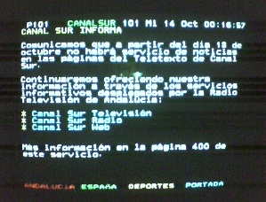 Anuncio cese noticias en TXT de Canal Sur