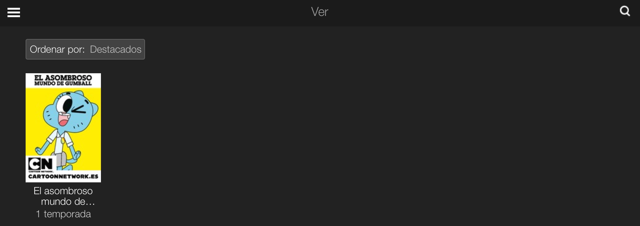Contenido de Cartoon Network en el servicio y sección de Cartoon Network en Movistar+ Bajo Demanda 3/1/2018