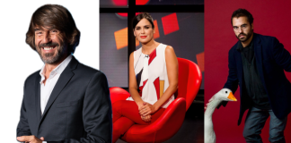 Santi Millán, Elena Sánchez y Abián Díaz, presentadores de la Gala Premios Anillos de Oro